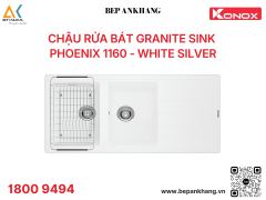 Chậu rửa bát Konox Granite Sink Phoenix 1160 – White Silver